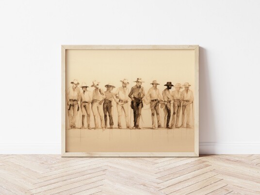 Plakat Cowboys Skisse