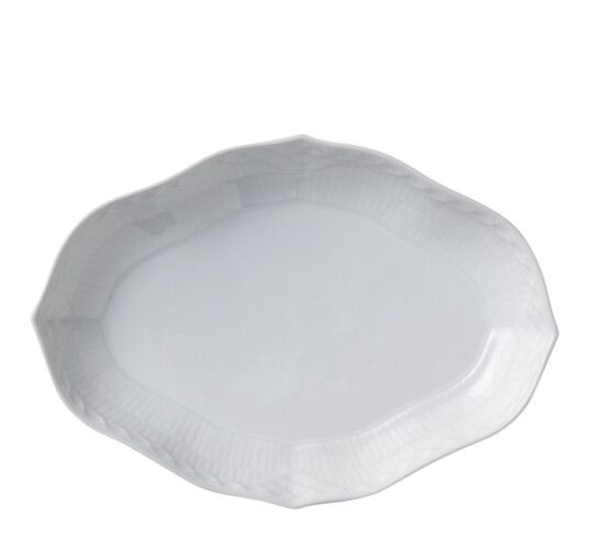 Royal Copenhagen White Fluted Half Lace fat 22 cm Hvit