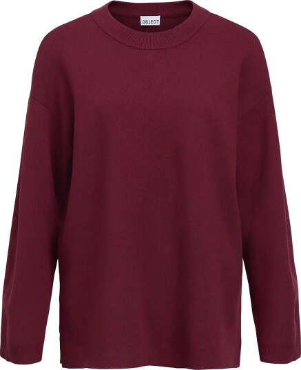 Object Objreynard L/S Lo Knit Pullover Noos Burgundy L