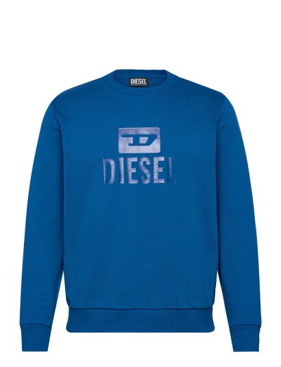 Diesel S Gir Crewneck Tone On Tone Felpa   Blue   M