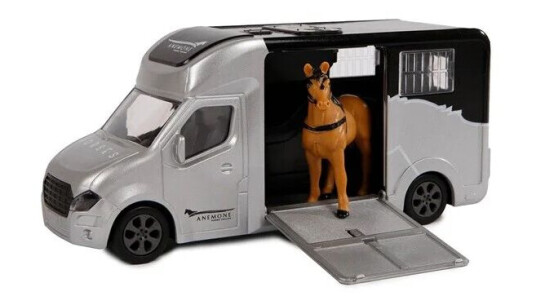 Kids Globe Die-cast Horse Truck with Light and Sound Gray