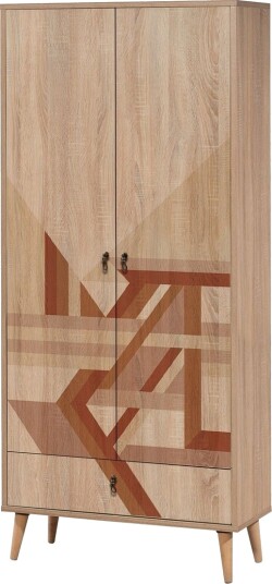 Bertoaria Garderobe 80x190 cm Brun - Hanah Home