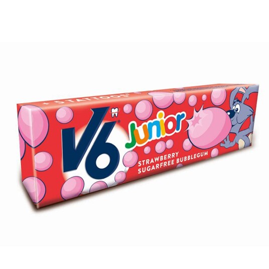 V6 Junior Tyggegummi Strawberry Bubblegum V6 Junior Tyggegummi Strawberry Bubblegum