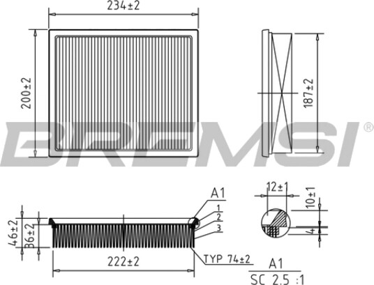 Luftfilter BREMSI FA1389