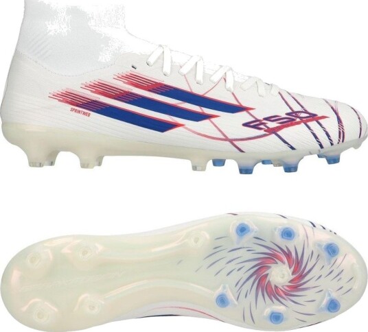 adidas F50 Sparkfusion Pro Mid Cut FG/AG Icon Takeover Fottøy Hvit/Blå/Lucid Red Kvinner størrelse 37⅓