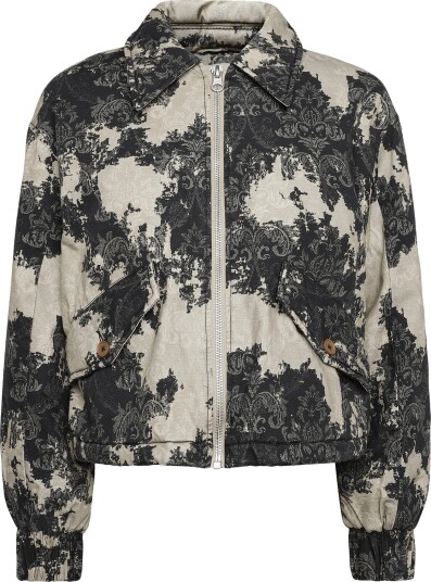 Topshop Tshope Printed Jacket Otw Beige S Topshop Tshope Printed Jacket Otw Beige S