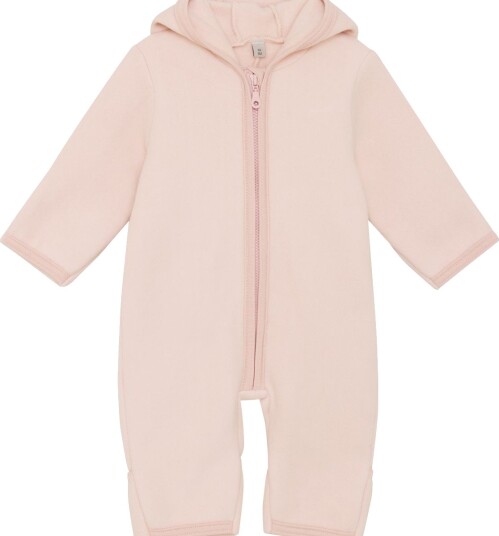 Huttelihut Pram Suit Ears Cot. Fleece Pink 74