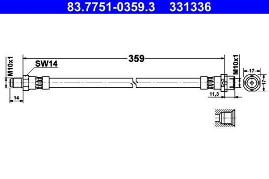 Bremseslange ATE 83.7751 0359.3 Bremseslange ATE 83.7751 0359.3