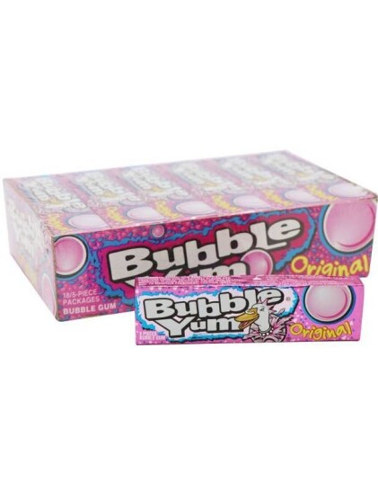 18 stk Bubble Yum Original   Tyggegummi med Bubblegum Smak   Hel Eske 720 gram USA Import