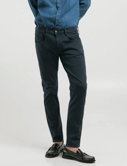 Replay Anbass Trousers Slim Hyperflex Colour Xlite - Navy - 33 x 34