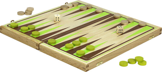 JeuJura Game - Backgammon - Khaki green - ONE SIZE