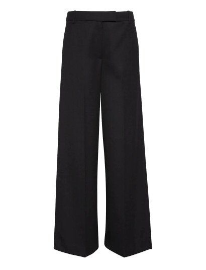 Calvin Klein Wool Gaberdine Wide Leg Trouser Black 40 Calvin Klein Wool Gaberdine Wide Leg Trouser Black 40