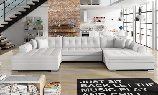 Hjørnesofa Eltap Vento 359x165x78 cm Soft 17 Hvit Symmetrisk