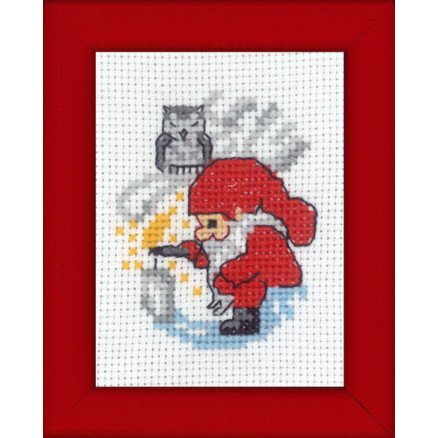 Permin Broderisett Bilde Gnome lys lys lys 6x8
