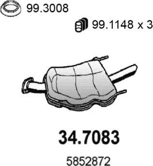 Bakre eksospotte ASSO 34.7083 Bakre eksospotte ASSO 34.7083