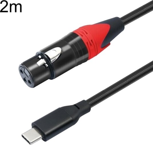 Lydkabel USB-C hann til XLR hunn 2 m med innebygd DAC-brikke