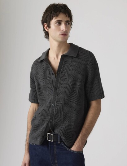 Levi"s® Sweater Camp Shirt Dark Phanto Black XXL Levi"s® Sweater Camp Shirt Dark Phanto Black XXL