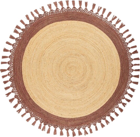 Flatvevd Marts - Beige, Brun, 140x140 cm