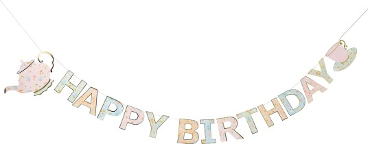 Club Green Hootyballoon Girlander Happy Birthday Tea Party HBDF100