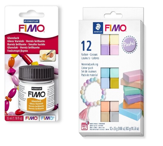FIMO Acces Gloss Lacquer 35ml &  Soft Set 12x25g Pastel