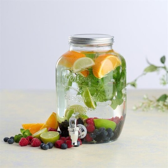 Drikkedispenser 4 Liter Glasskrukke Med Tappekran