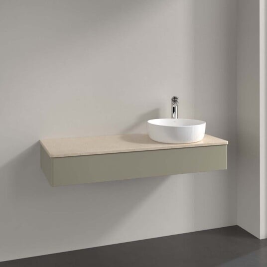Villeroy & Boch  Antao Servantskap med 1 skuff 120x50x19 cm u/lys Steingrå/Crème