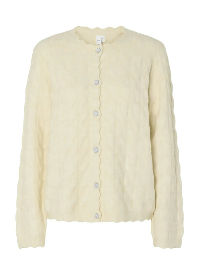 YAS Yasbubera Ls Knit Cardigan S. Noos - Cream - XS