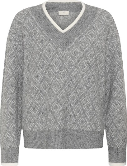 Kaffe Kasirens Knit Pullover GREY MEL. / CHALK ARGYLE XL Kaffe Kasirens Knit Pullover GREY MEL. / CHALK ARGYLE XL