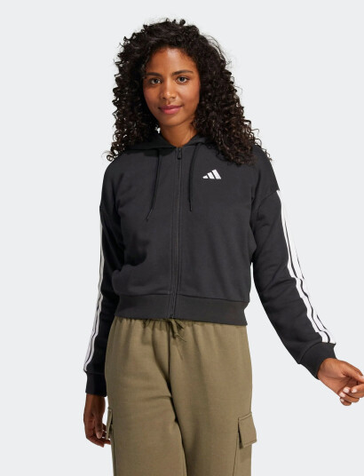 adidas Sportswear W 3S Ft Fz Hd - Black - S adidas Sportswear W 3S Ft Fz Hd - Black - S