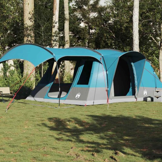 Tunneltelt for camping 5 personer blå vanntett