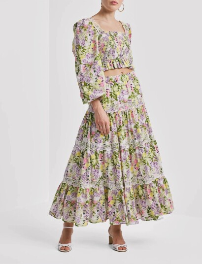 by Ti Mo Cotton Slub Skirt Green XL