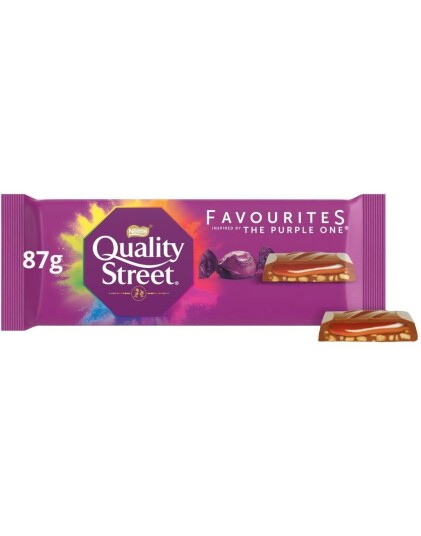 Quality Street Purple One Chocolate Bar   Sjokolade med Karamell og Hasselnøtt 87 gram