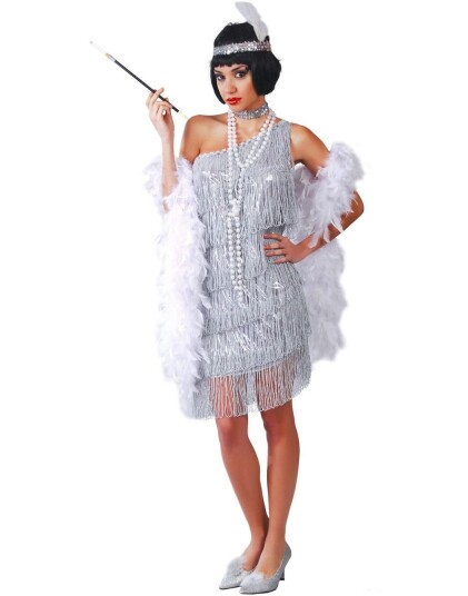 Lekkert Charleston / Flapperkostyme med Hodepynt Medium Lekkert Charleston / Flapperkostyme med Hodepynt Medium