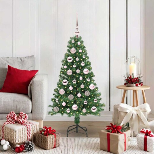 Kunstig juletre med 150 LED grønn 120 cm PVC og Stål og Plast