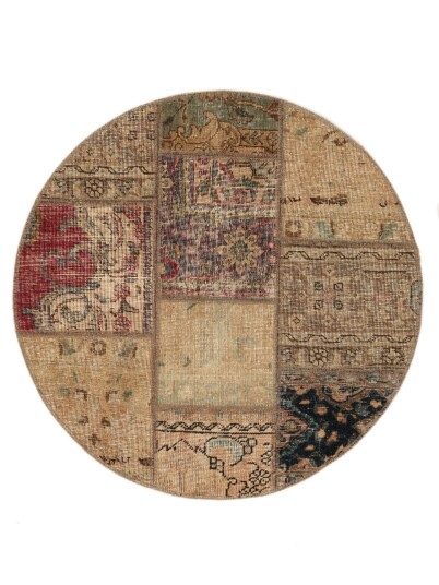 Håndknyttet. Opphav: Persia / Iran Patchwork Teppe Ø 100