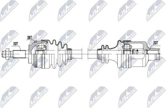 NTY NPW RE 235 Drivaksel