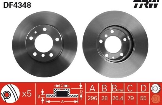 Bremseskive TRW DF4348