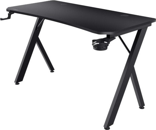 Trust Gxt 700 Omnius   Skrivebord   Rektangulær Med Sidekontur   Svart   Svart Sokkel
