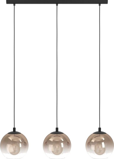 EGLO Pendellampe Ariscani Long Svart/kobber Svart Takpendler