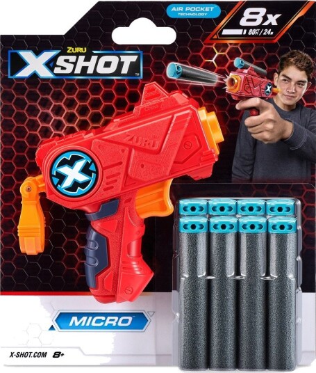 Zuru X-Shot Excel Micro Blaster Med 8 Skumpiler Rekkevidde Opptil 24 m Fra 8 År
