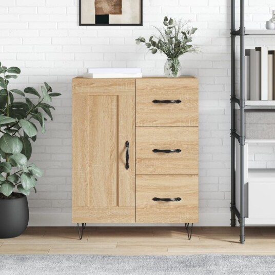 vidaXL Skjenk sonoma eik 69,5x34x90 cm konstruert tre
