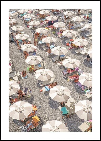 Amalfi Beach Umbrellas Plakat Plakat / 40x50cm