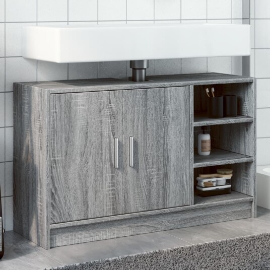 Servantskap grå sonoma 90x29x55 cm konstruert tre 8721102815492 Servantskap grå sonoma 90x29x55 cm konstruert tre 8721102815492