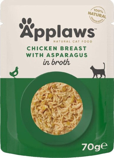 Applaws Våtfôr Cat Natural I Buljong Kyllingbryst Med Asparges 12 X 70 G