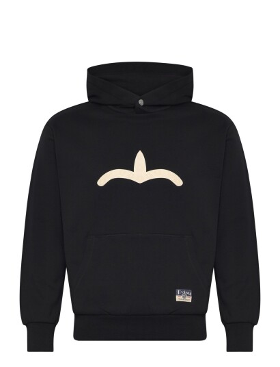 Evisu Seaguall Printed Hoodie   Black   S