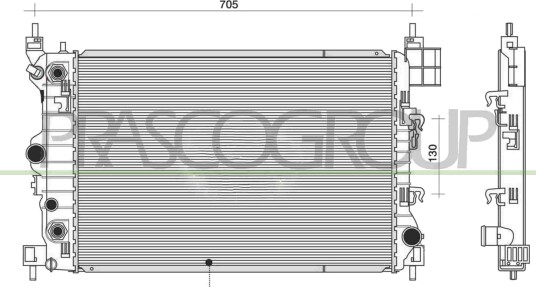 PRASCO OP700R008 Radiator motorkjøling