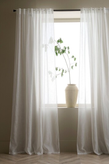 Ellos Home Gardin med multibånd Lara 2 pk Hvit