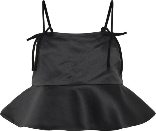 GANNI Duchesse Satin Top Black 36