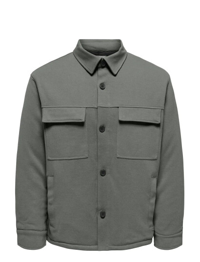 ONLY & SONS Onsnewkodyl Shacket Sweat - Grey - XL ONLY & SONS Onsnewkodyl Shacket Sweat - Grey - XL