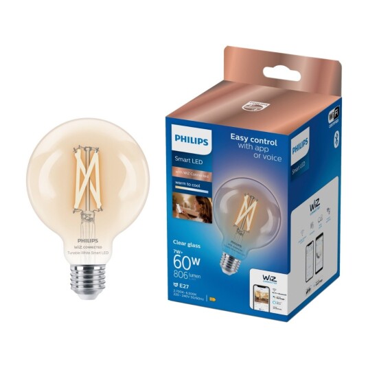 Philips Smartpære Cl Filament 7W G95 E27 Philips Smartpære Cl Filament 7W G95 E27